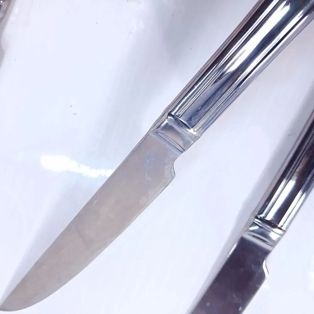 Reed & Barton Brookshire Solid Steak knife SET 4 silverware stainless steel
